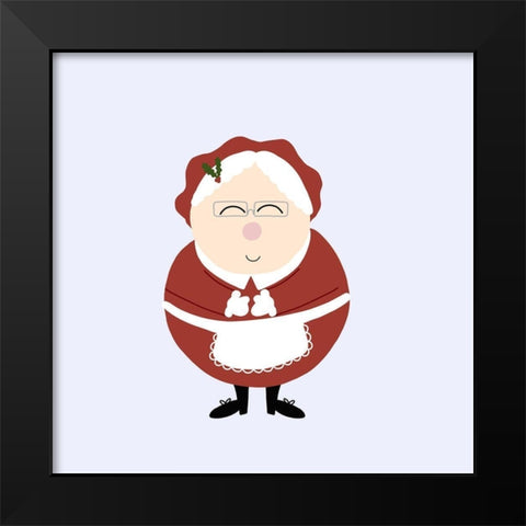 Jolly Mrs. Claus Black Modern Wood Framed Art Print by Torres, Melanie