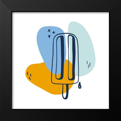 Watercolor Popsicle Sketch Black Modern Wood Framed Art Print by Torres, Melanie