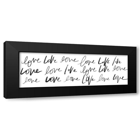Love, Love, Love Black Modern Wood Framed Art Print with Double Matting by SD Graphics Studio