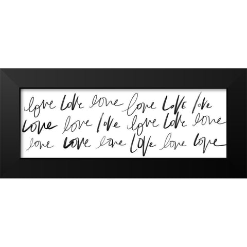 Love, Love, Love Black Modern Wood Framed Art Print by SD Graphics Studio