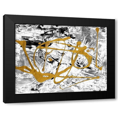 Melting Colors and Gold II Black Modern Wood Framed Art Print with Double Matting by Ritter, Gina