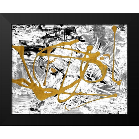 Melting Colors and Gold II Black Modern Wood Framed Art Print by Ritter, Gina