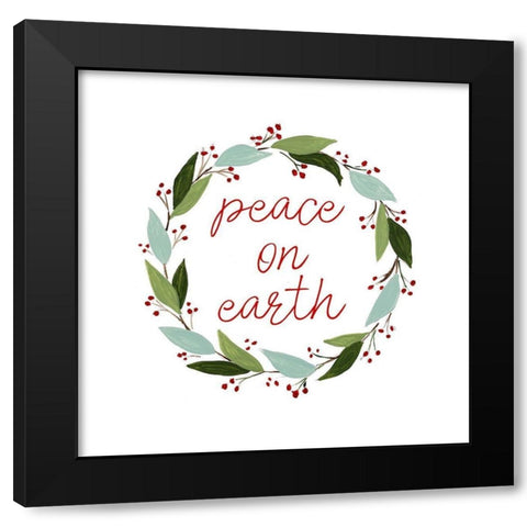 Modern Wreath I Black Modern Wood Framed Art Print by Loreth, Lanie