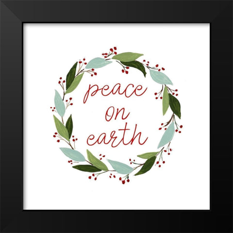 Modern Wreath I Black Modern Wood Framed Art Print by Loreth, Lanie