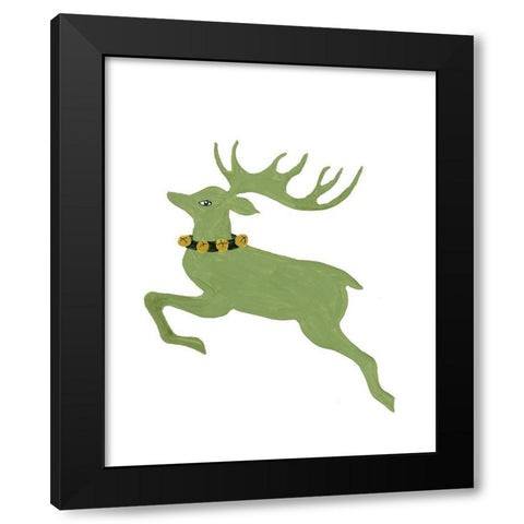 Modern Reindeer Black Modern Wood Framed Art Print with Double Matting by Loreth, Lanie