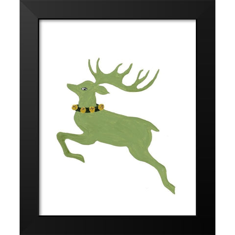 Modern Reindeer Black Modern Wood Framed Art Print by Loreth, Lanie