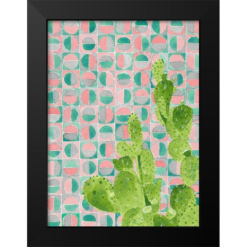 Pink Tile Agave Black Modern Wood Framed Art Print by Bucheli, Jen