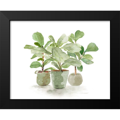 Fiddle Fig Trio Black Modern Wood Framed Art Print by Loreth, Lanie