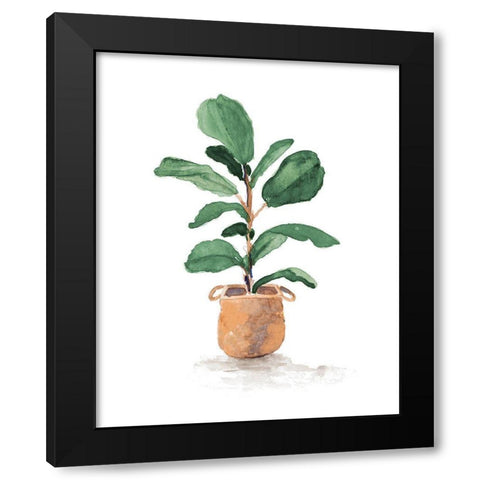 Potted Fiddle Fig Tree II Black Modern Wood Framed Art Print with Double Matting by Loreth, Lanie