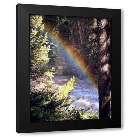 Stream and Rainbow Collide Black Modern Wood Framed Art Print with Double Matting by Coppel, Anna