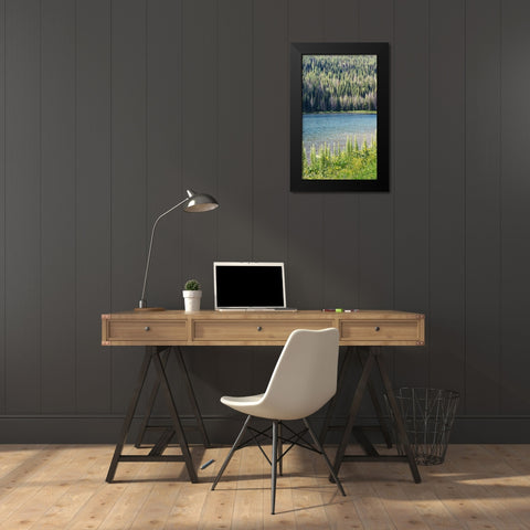 Hidden Lake Black Modern Wood Framed Art Print by Coppel, Anna