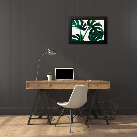 Monstera Palms Black Modern Wood Framed Art Print by Goodrich, Chelsea