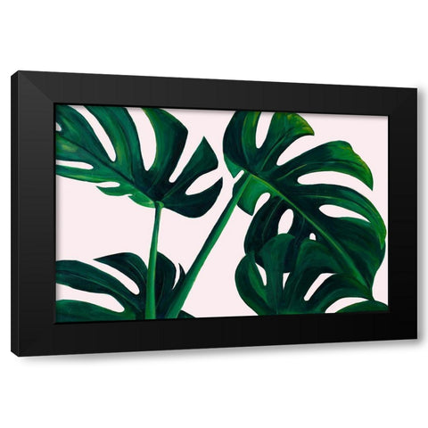 Monstera Palms Black Modern Wood Framed Art Print by Goodrich, Chelsea