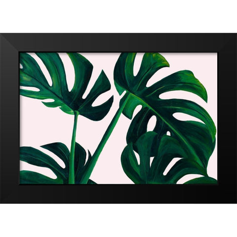 Monstera Palms Black Modern Wood Framed Art Print by Goodrich, Chelsea