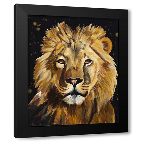 Lion Black Modern Wood Framed Art Print by Goodrich, Chelsea