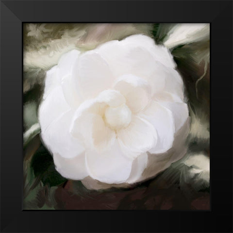 White Flower Black Modern Wood Framed Art Print by Meneely, Dan