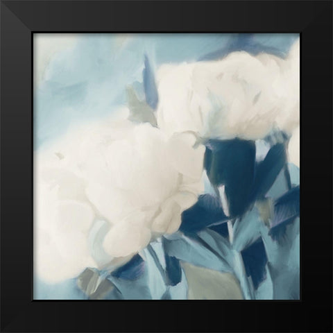 White Roses II Black Modern Wood Framed Art Print by Meneely, Dan