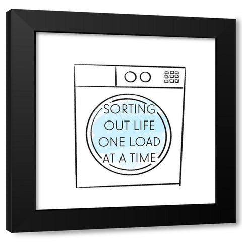 Laundry Time Black Modern Wood Framed Art Print by Quach, Anna