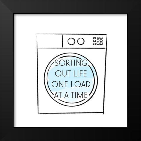 Laundry Time Black Modern Wood Framed Art Print by Quach, Anna