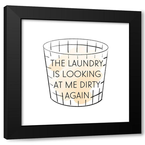 Laundry Day Black Modern Wood Framed Art Print with Double Matting by Quach, Anna
