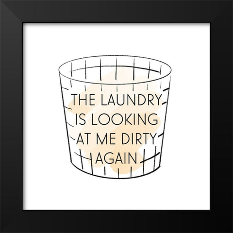 Laundry Day Black Modern Wood Framed Art Print by Quach, Anna