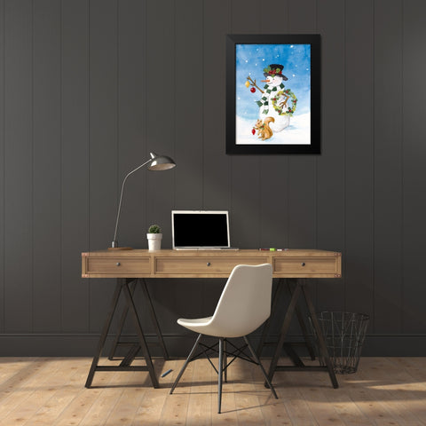 Festive Snowman II Black Modern Wood Framed Art Print by Loreth, Lanie