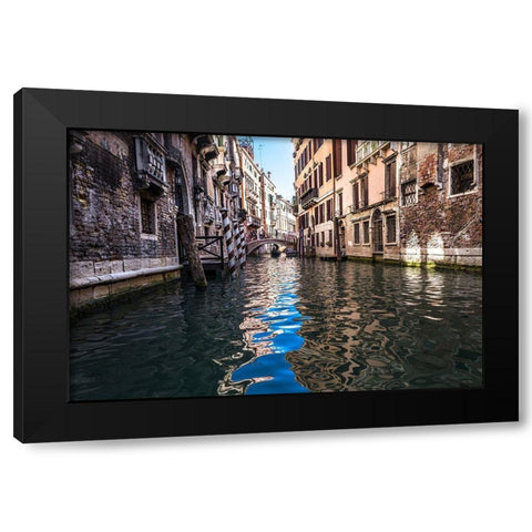 Rivers of Venice Black Modern Wood Framed Art Print with Double Matting by Bill Carson Photography