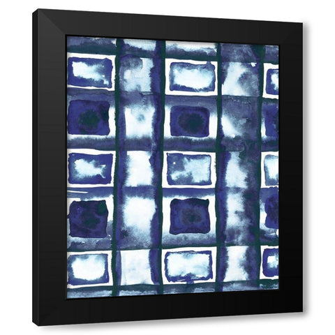 Shibori Box Pattern II Black Modern Wood Framed Art Print by Medley, Elizabeth