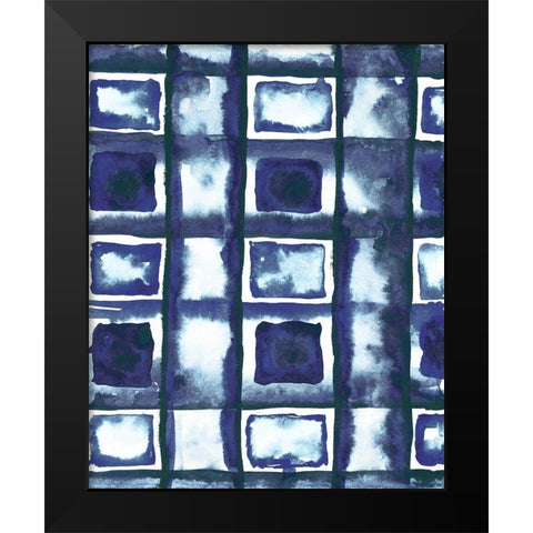 Shibori Box Pattern II Black Modern Wood Framed Art Print by Medley, Elizabeth