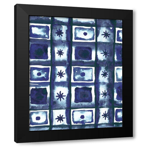 Shibori Box Pattern I Black Modern Wood Framed Art Print with Double Matting by Medley, Elizabeth