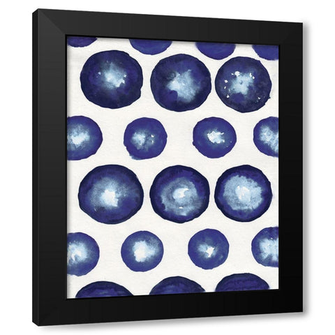 Shibori Dots Black Modern Wood Framed Art Print with Double Matting by Medley, Elizabeth