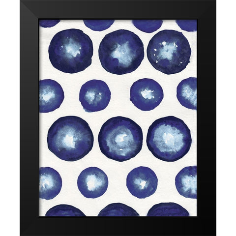 Shibori Dots Black Modern Wood Framed Art Print by Medley, Elizabeth