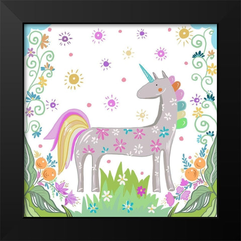 Unicorn Forest II Black Modern Wood Framed Art Print by Del Sol, Ani