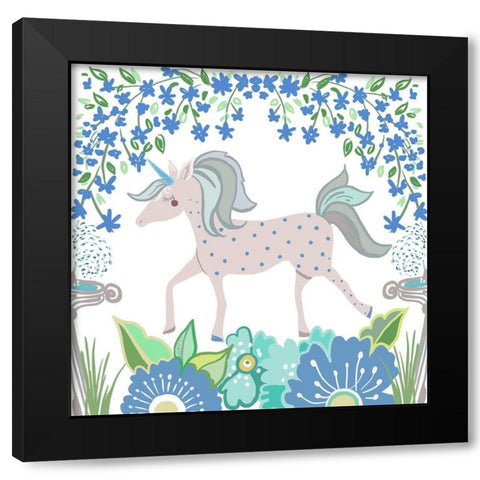 Unicorn Forest I Black Modern Wood Framed Art Print with Double Matting by Del Sol, Ani