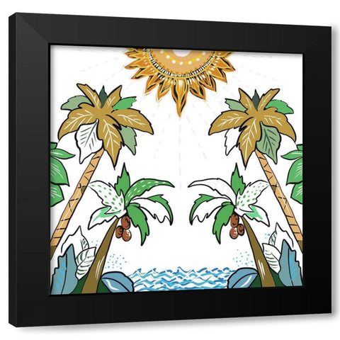 The Coastal Tropics Black Modern Wood Framed Art Print by Del Sol, Ani