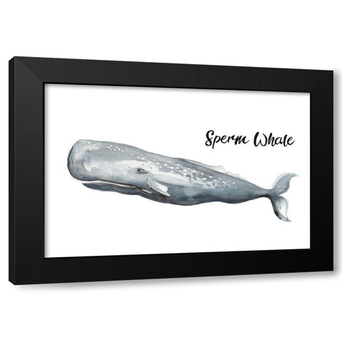 Sperm Whale Black Modern Wood Framed Art Print by Pinto, Patricia