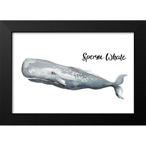 Sperm Whale Black Modern Wood Framed Art Print by Pinto, Patricia