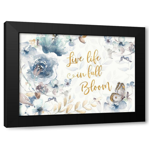 Full Bloom Life Black Modern Wood Framed Art Print by Pinto, Patricia