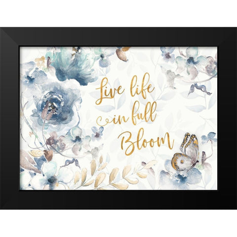 Full Bloom Life Black Modern Wood Framed Art Print by Pinto, Patricia