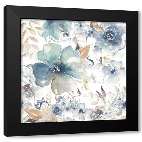 Indigo Beauty on White I Black Modern Wood Framed Art Print by Pinto, Patricia