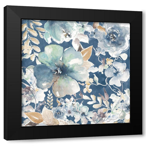 Indigo Beauty I Black Modern Wood Framed Art Print with Double Matting by Pinto, Patricia