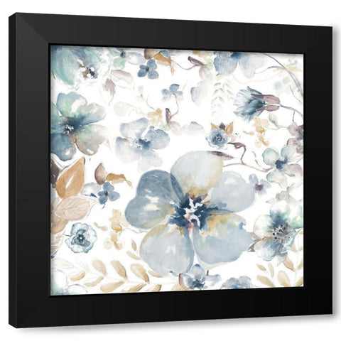 Indigo Beauty on White II Black Modern Wood Framed Art Print by Pinto, Patricia