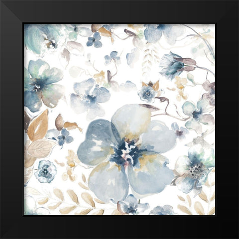 Indigo Beauty on White II Black Modern Wood Framed Art Print by Pinto, Patricia