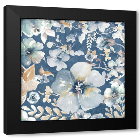 Indigo Beauty II Black Modern Wood Framed Art Print with Double Matting by Pinto, Patricia