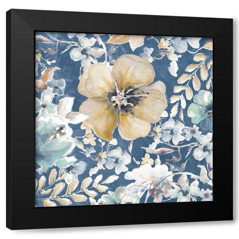 Indigo Beauty III Black Modern Wood Framed Art Print with Double Matting by Pinto, Patricia
