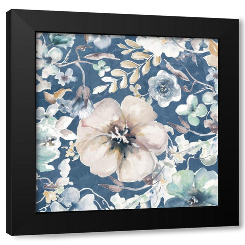 Indigo Beauty IV Black Modern Wood Framed Art Print with Double Matting by Pinto, Patricia