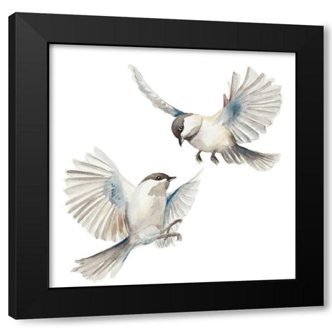 Isolated Birds Black Modern Wood Framed Art Print by Pinto, Patricia