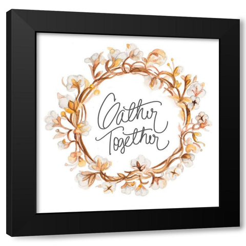 Gather Together Black Modern Wood Framed Art Print with Double Matting by Gaynor, Janice