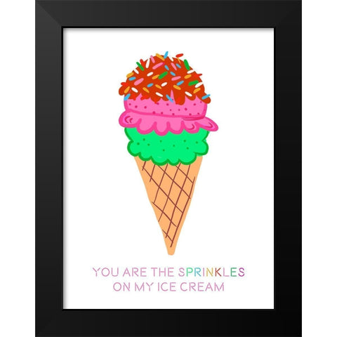 Sprinkles Black Modern Wood Framed Art Print by Del Sol, Ani