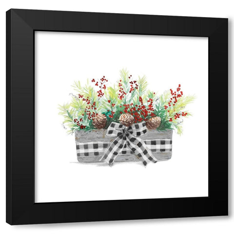 Holiday Flowers II Black Modern Wood Framed Art Print by Pinto, Patricia